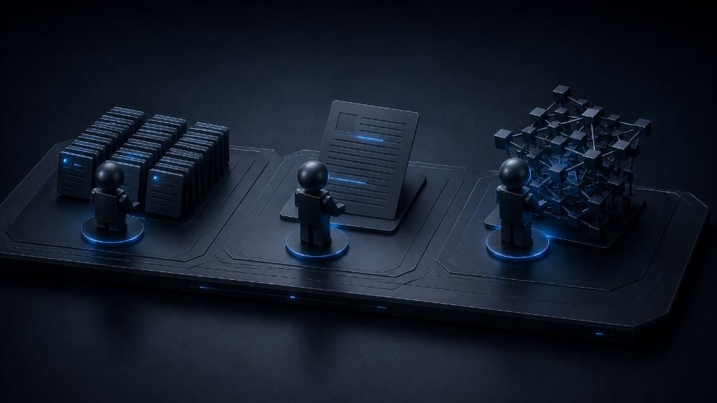 Three agents in one workspace, each with a model tier matched to its role